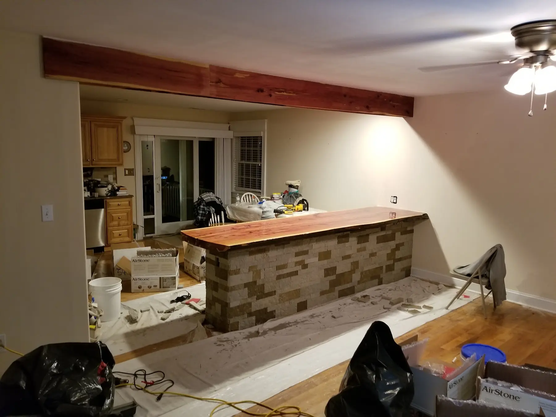 Completed custom cedar top bar