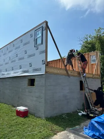New addition wall under construction