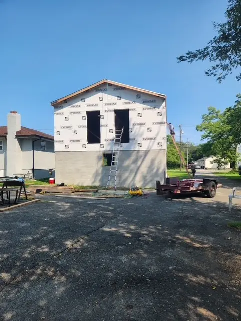 Large addition weatherproofed during construction