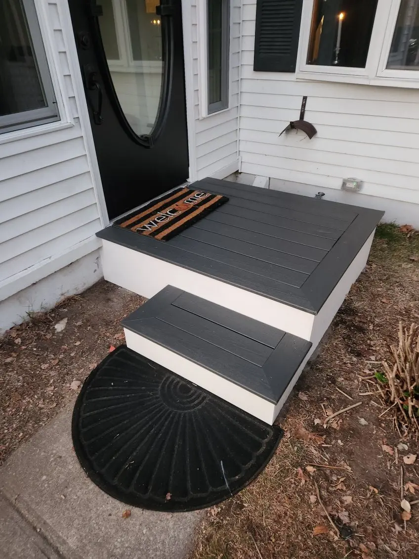 Completed composite entry deck and step