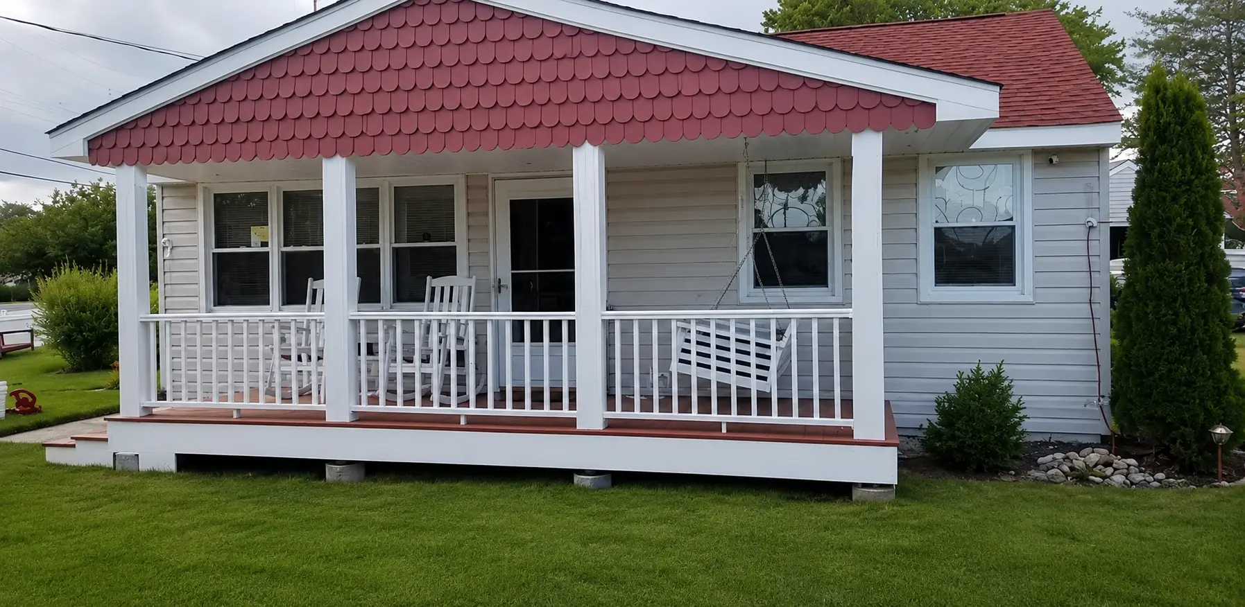 Full deck, porch and roof project completed by Cedar Tough Builders