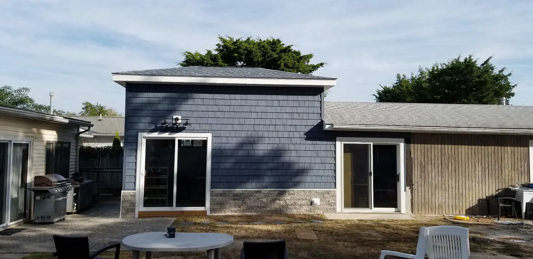Completed garage side addition