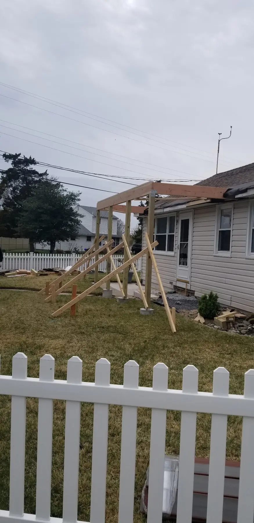 New porch during construction